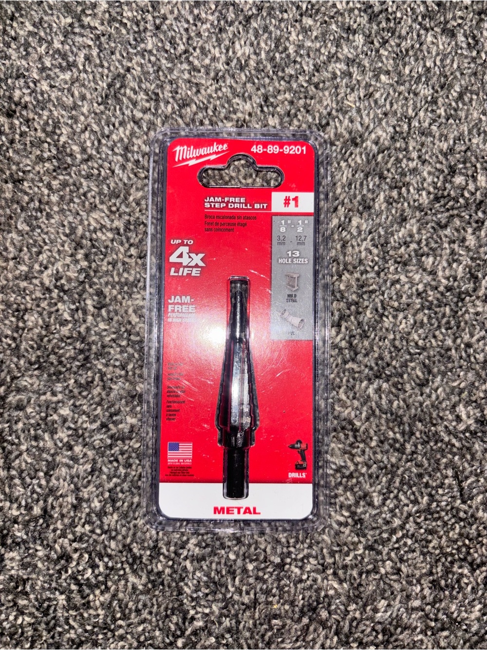 Milwaukee Red Jam-Free Step Drill Bit #1 - Metal